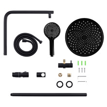 Irvine Round Twin Shower Set with 3-Function Hand Shower